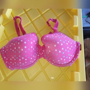 Olga Pink Polka Dot Bra